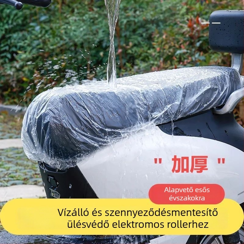 Az elektromos járművekhez univerzális egyszer használatos ülésvédő – átlátszó műanyag ülésvédő, vízálló és porálló, egyszerű stílus