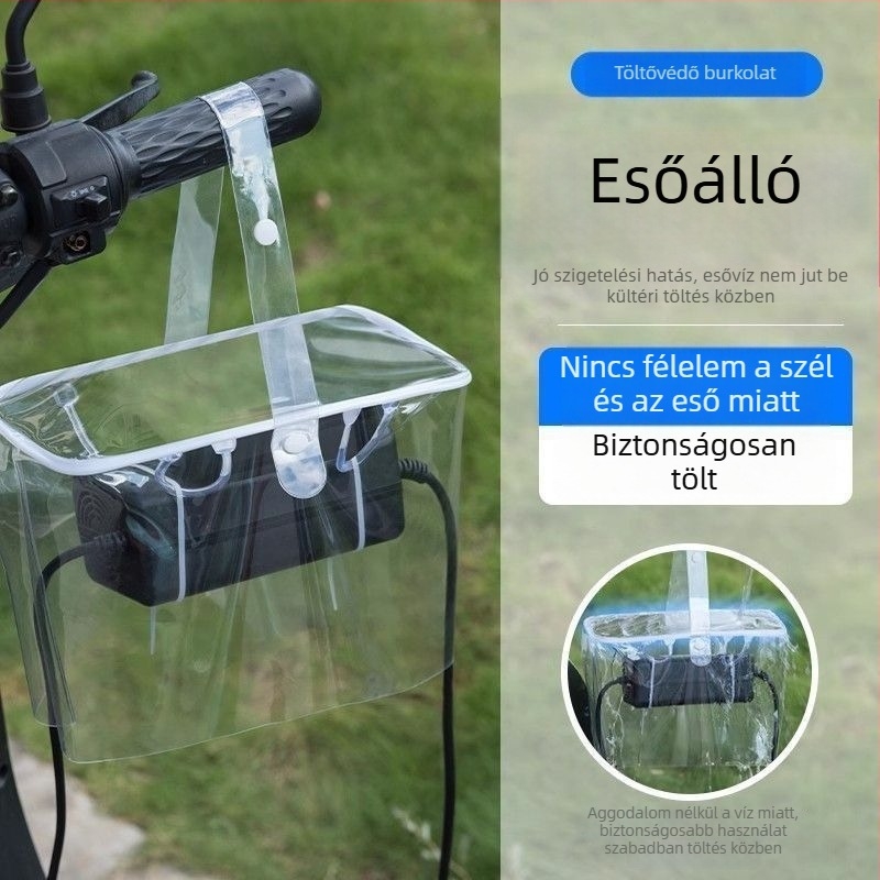 EV töltő esővédő – vízálló, szélálló, átlátszó, kültéri használatra, beépített tárolóval és hőelvezetéssel