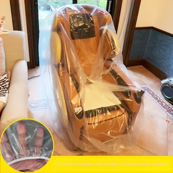 Bőr székhuzat átlátszó védőréteggel, elasztikus húzózsinórral, por- és vízálló, modern minimalista stílus, masszázs székhez, irodai székhöz, igazgatói székhöz és étkező székre alkalmas