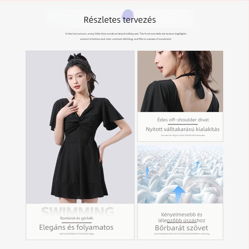 Női egyrészes fürdőruha, ujjatlan, beépített melltartó párnával, 95% poliészter