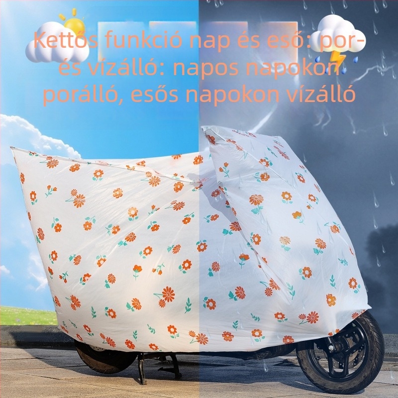 Elektromos járműtakaró kerékpár és motorkerékpár számára — esővédő, napvédő, porvédő, egyszerű stílus