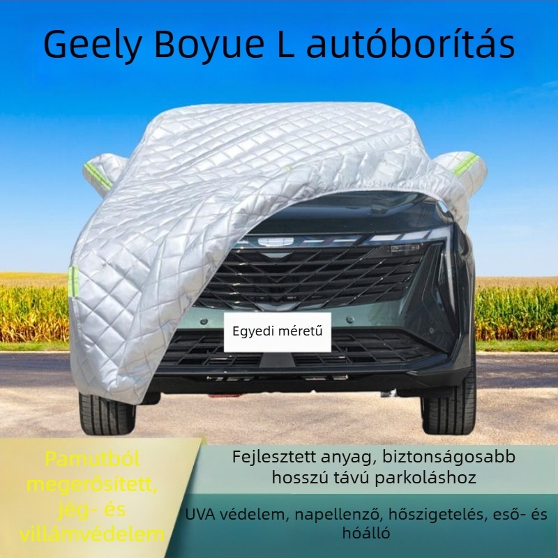 Geely Boyue L autóvédő takaró – anti-jégeső védelem, UV védelem, vízálló, hóálló, hőszigetelő selyem-poliészter anyag