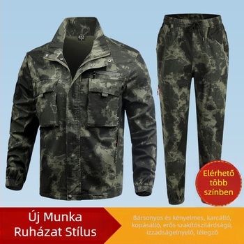 Férfi 100% pamut munkaruha öltöny, pamuttal bélelt, őszi használatra gyárban/műhelyben
