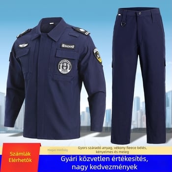Kék gyorsan száradó biztonsági egyenruha szett télre, hosszú ujjú