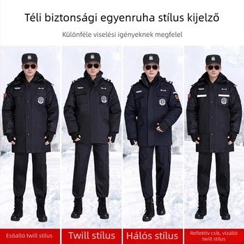 Férfi téli pamutkabát biztonsági egyenruhához — vastag bélés, vízálló, meleg a munka során