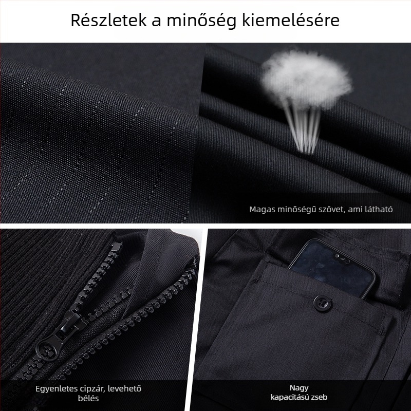 Férfi téli pamutkabát biztonsági egyenruhához — vastag bélés, vízálló, meleg a munka során