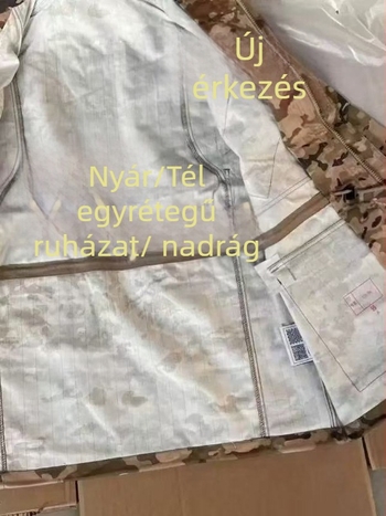 Kamuflážs edzőruha – pamut-keverék anyag; UV védelem; kopásálló; szélálló; nedvességelvezető; uniszex; minden évszakra