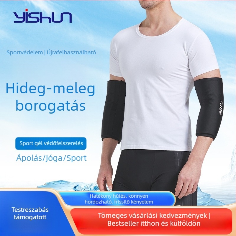 Nyári ice-silk kar- és könyökvédő, csúszásmentes felülettel, gel anyagú, kettős használat meleg/hideg