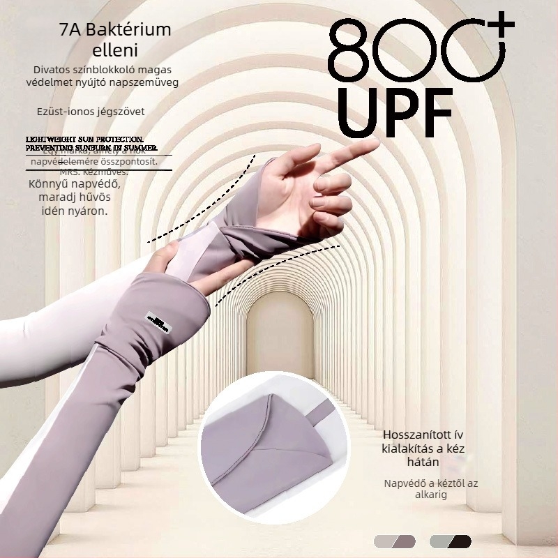 Karvédő ujj Ice Silk hűtő hatással, UV védelem, antibakteriális, nylon 81–95% anyag, Friss és édes stílus, 2025 tavasz