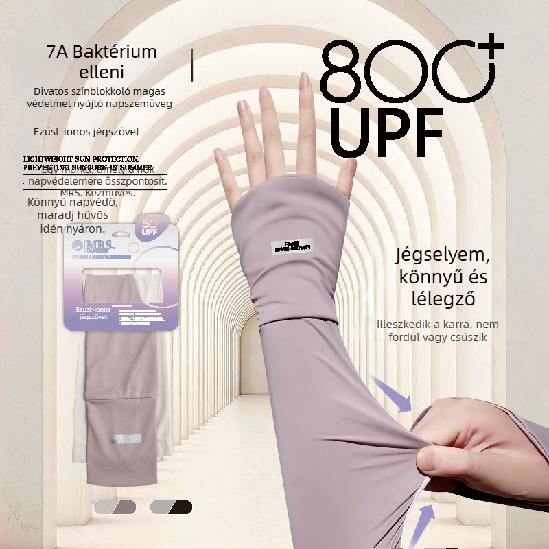 Karvédő ujj Ice Silk hűtő hatással, UV védelem, antibakteriális, nylon 81–95% anyag, Friss és édes stílus, 2025 tavasz