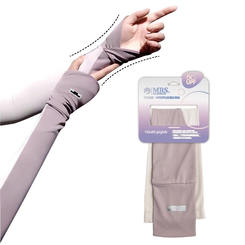 Karvédő ujj Ice Silk hűtő hatással, UV védelem, antibakteriális, nylon 81–95% anyag, Friss és édes stílus, 2025 tavasz