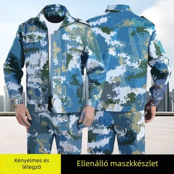 Kamuflázs edzőruha - poliészter szövet, lélegző, kopásálló, nedvességelvezető, uniszex felnőtt, kamuflázs mintázat, alkalmas tavaszra, nyárra és őszre