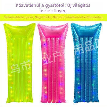 PVC repedésálló, felfújható vízi loungefüggőággyal LED világítással, összecsukható, felnőtteknek