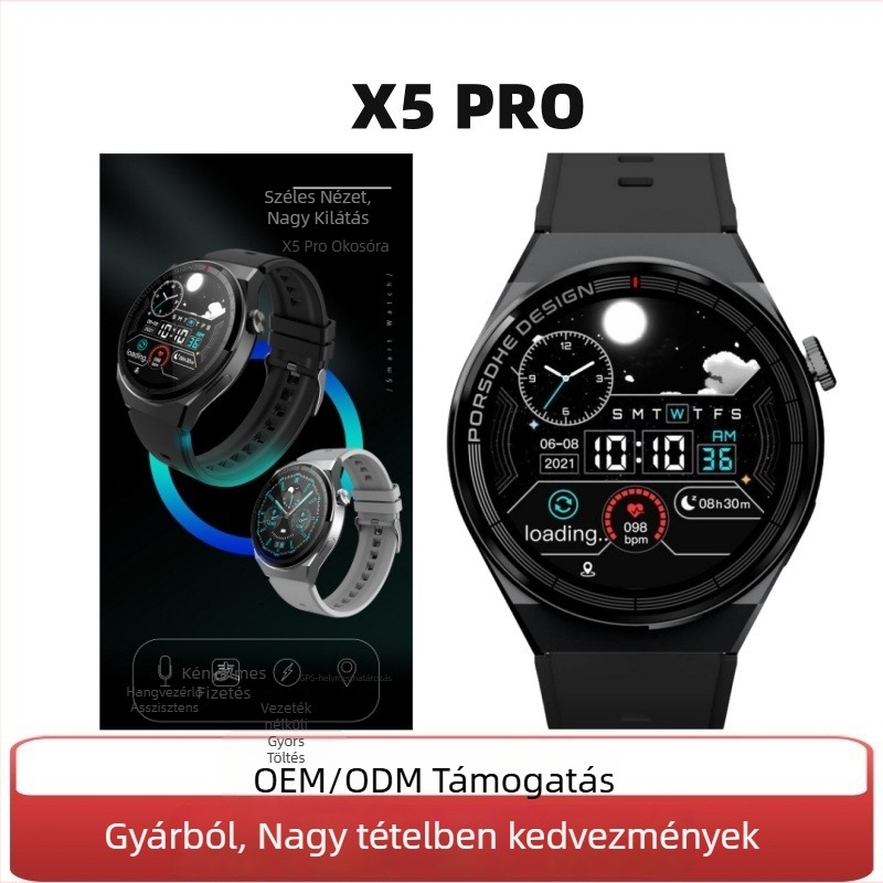 X5pro okosóra vérnyomás, pulzus, NFC, Bluetooth hívás és alvásfigyelés