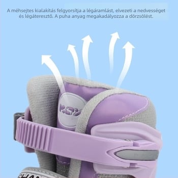 Lányoknak szóló inline görkorcsolyák – teljes készlet kezdő számára, állítható, villogó fények, 3–10 évesek