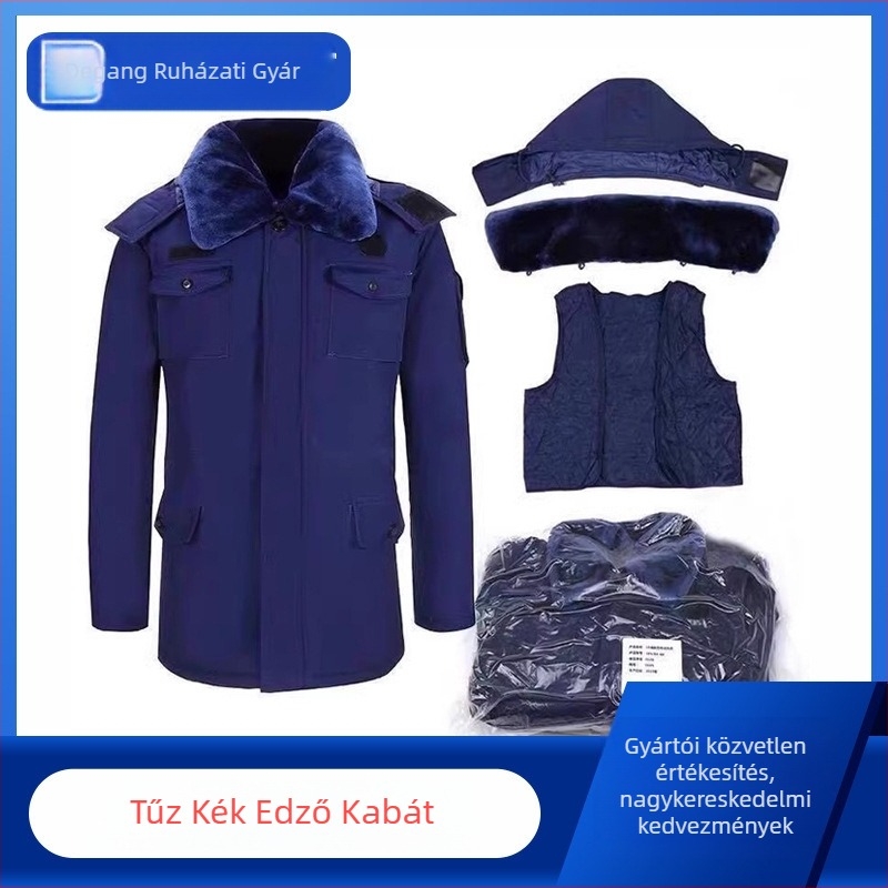 Férfi edzőkabát, vízálló, meleg, szélálló, pamutkeverék, téli