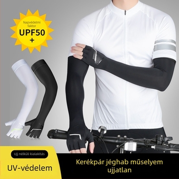Kültéri sportokra készült Ice Silk karvédő, UV védelem, lélegző, hüvelykujj-nyílással és szilikon csúszásmentes éllel