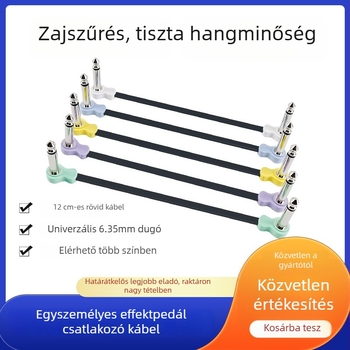 Effekt pedál patch kábel elektromos gitárhoz – ABS anyag, Modell 1, rövid mono audió kábel
