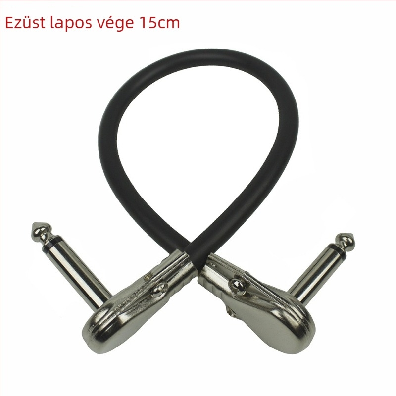 Gitár csatlakozó kábel négyszögletes és sík csatlakozóval hangszerhez