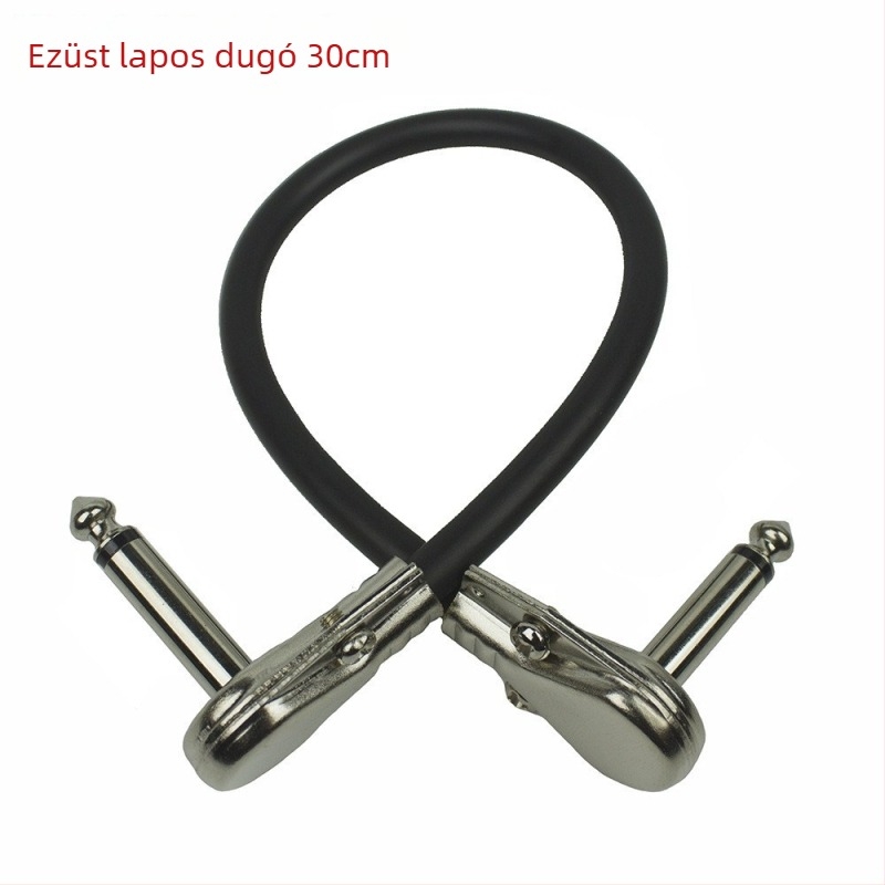 Gitár csatlakozó kábel négyszögletes és sík csatlakozóval hangszerhez