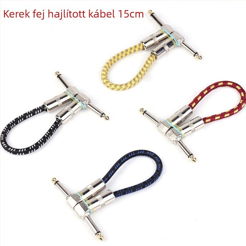Gitár csatlakozó kábel négyszögletes és sík csatlakozóval hangszerhez