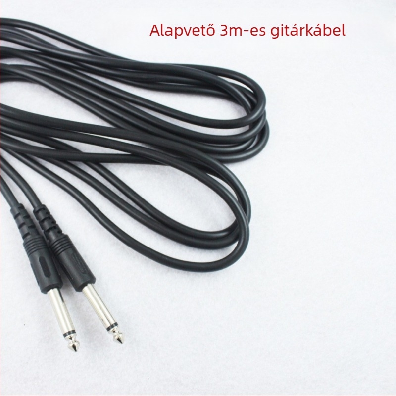 Gitár csatlakozó kábel négyszögletes és sík csatlakozóval hangszerhez
