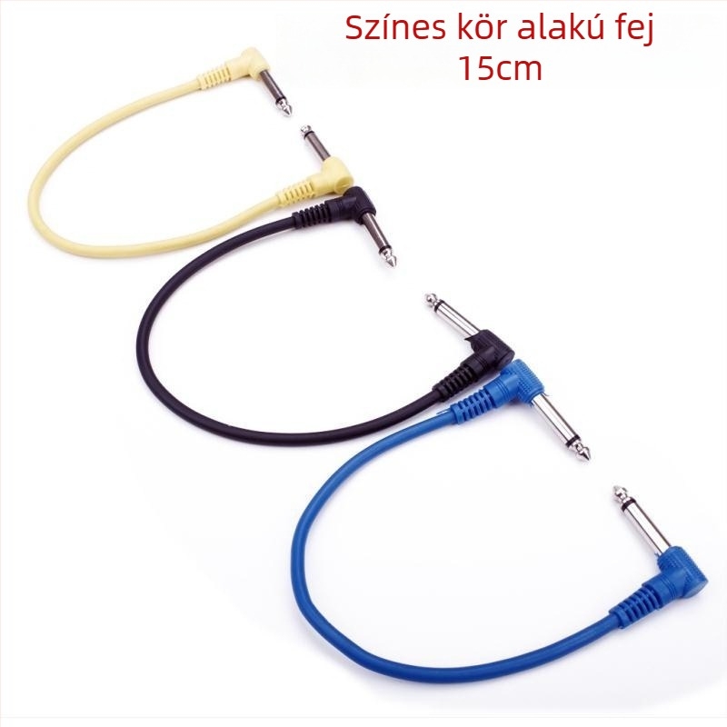 Gitár csatlakozó kábel négyszögletes és sík csatlakozóval hangszerhez