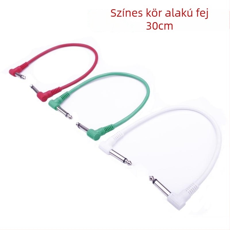 Gitár csatlakozó kábel négyszögletes és sík csatlakozóval hangszerhez