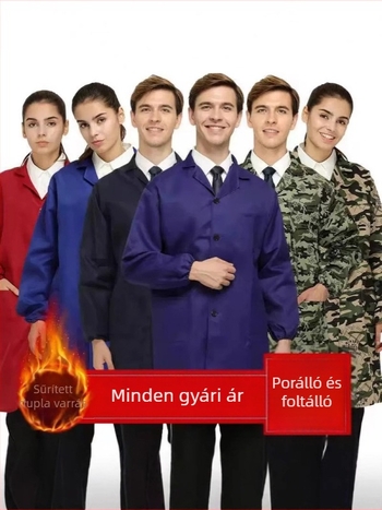Férfi munkakabát, lélegző anyag, poliészter rost, vegyi rost keverék, téli viselet