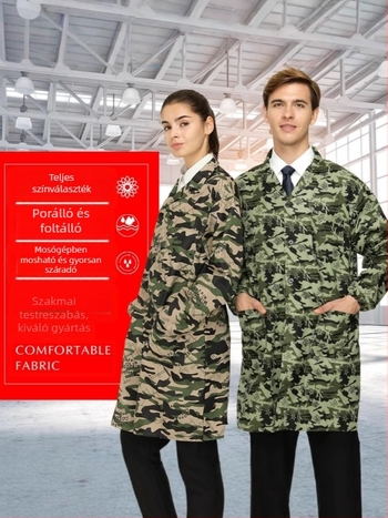Férfi munkakabát, lélegző anyag, poliészter rost, vegyi rost keverék, téli viselet