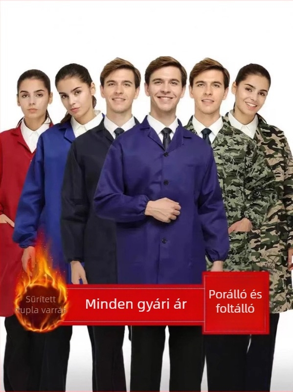 Férfi munkakabát, lélegző anyag, poliészter rost, vegyi rost keverék, téli viselet
