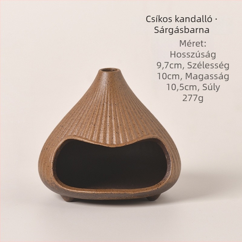 Kerámiából készült füstölő tartó – retro stílusú teaceremónia kiegészítő (2025 téli bemutató; kerámia anyag; 400 g súly; karton dobozos csomagolás; logó nyomtatva)