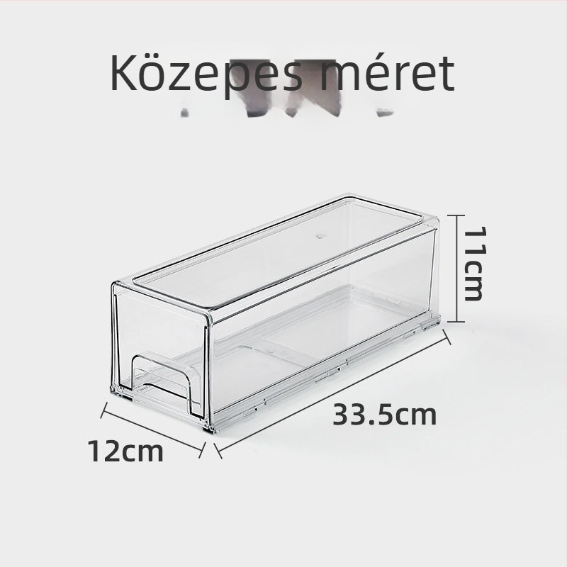 Asztali tároló doboz átlátszó PET-ből, kihúzható kialakítás, kapacitás 10, falra szerelhető furás nélkül