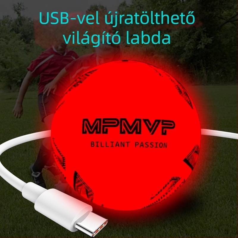 Type-C tölthető világító gumilabda, vízálló, zöld