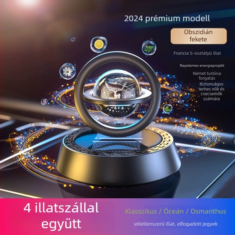 Autó illatosító dísz alumínium tartóval, ülésre helyezhető, dekoratív, frissítő és illatosító funkcióval