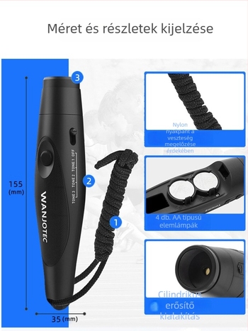 UNIWA Elektronikus síp – sportbírók és háziállat-tréninghez, ABS anyag, nagy hangerő, három hanghatás, logó nyomtatás, testreszabás