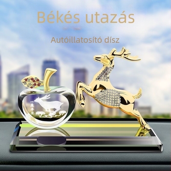 Autóillatosító tartó – ötvözet szarvas, rajzfilm stílus, hosszú távú aromaterápiás dekor a központi konzolon