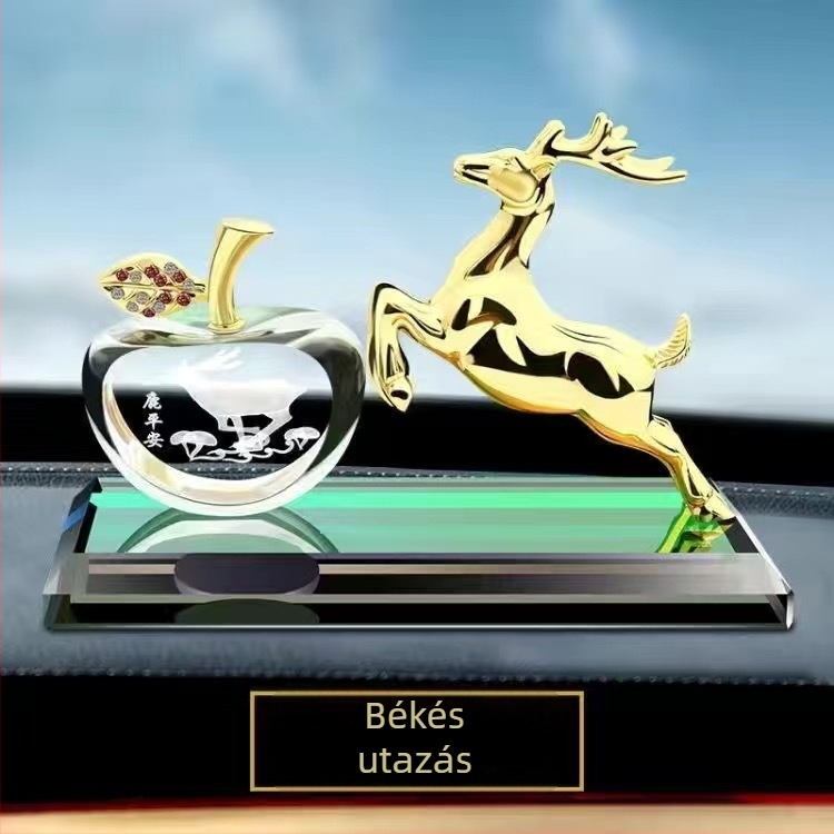 Autóillatosító tartó – ötvözet szarvas, rajzfilm stílus, hosszú távú aromaterápiás dekor a központi konzolon