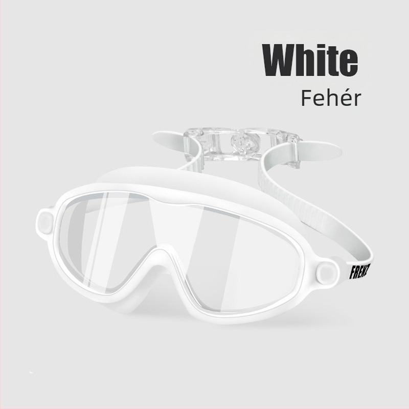 Gyerekeknek szóló úszószemüveg, anti-fog - polikarbonát lencsék, szilikon tömítés, HD átlátszó