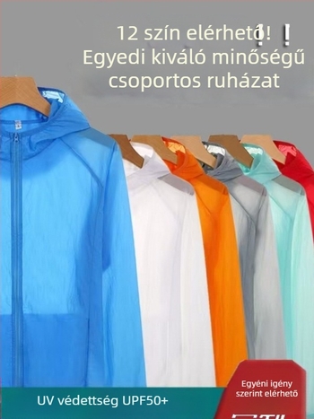 Kültéri szélvédő dzseki UPF50+ UV-védelmmel, lélegző, ultra könnyű, gyorsan száradó, kapucnis