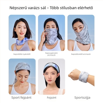 Kültéri fejkendő - napsugárzás elleni védelem, szél- és homokálló, virágos mintás, poliészter/spandex keverék, uniszex; ideális kerékpározáshoz és túrázáshoz