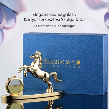 Autó napelemes forgó ló dísz, acél szerkezet, illatosító és szagtalanító funkcióval, Frambo, egyszerű stílus, dobozos csomagolás