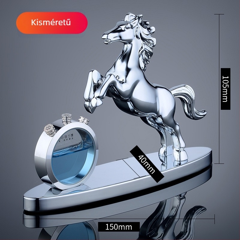 Autó napelemes forgó ló dísz, acél szerkezet, illatosító és szagtalanító funkcióval, Frambo, egyszerű stílus, dobozos csomagolás