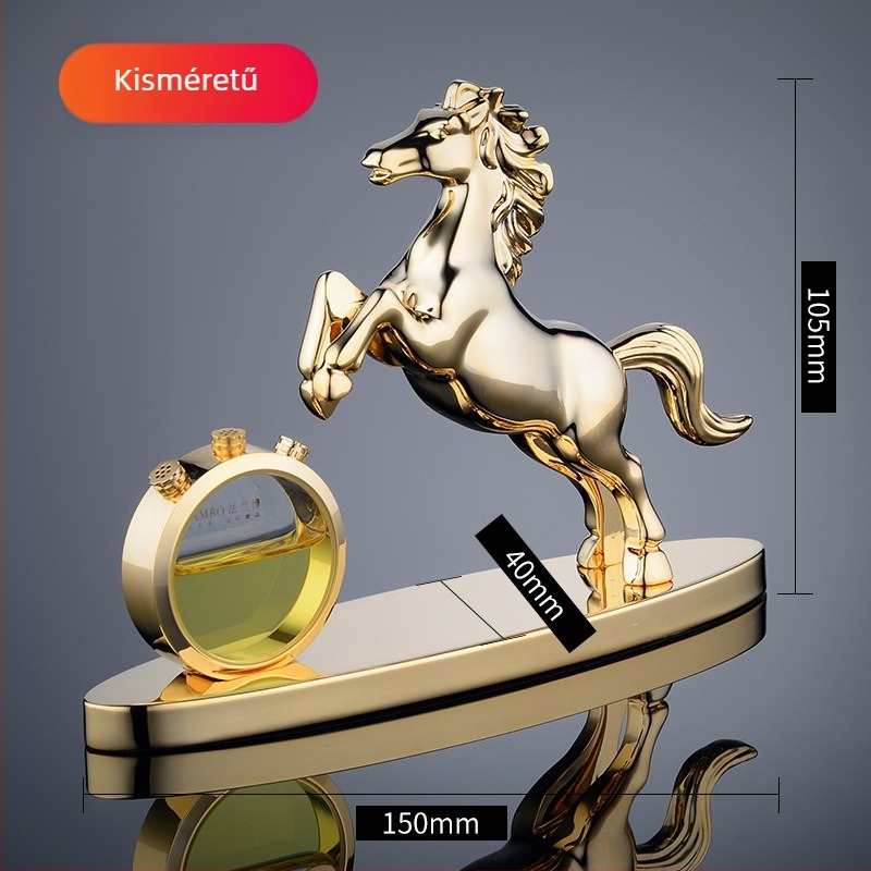 Autó napelemes forgó ló dísz, acél szerkezet, illatosító és szagtalanító funkcióval, Frambo, egyszerű stílus, dobozos csomagolás