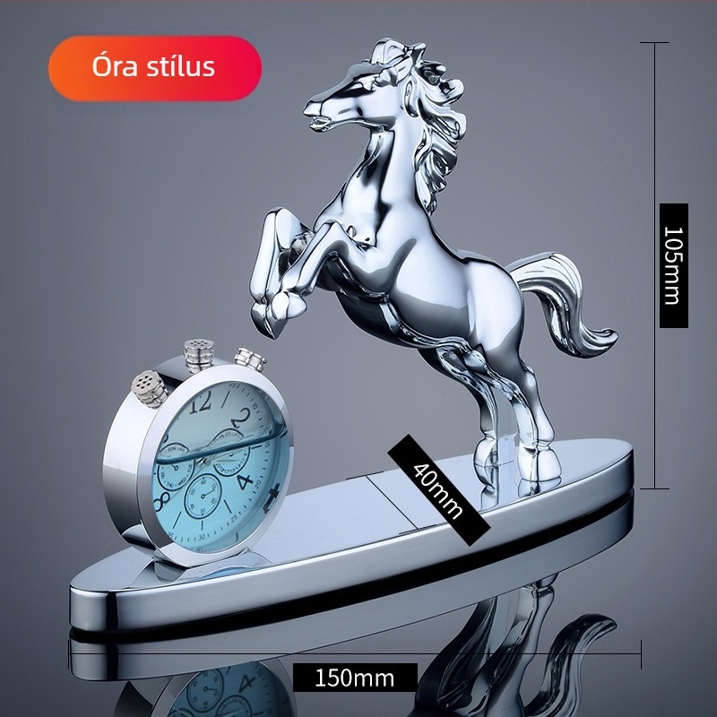 Autó napelemes forgó ló dísz, acél szerkezet, illatosító és szagtalanító funkcióval, Frambo, egyszerű stílus, dobozos csomagolás