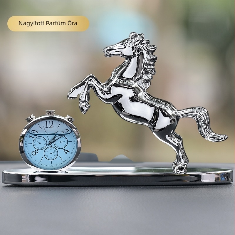 Autó napelemes forgó ló dísz, acél szerkezet, illatosító és szagtalanító funkcióval, Frambo, egyszerű stílus, dobozos csomagolás