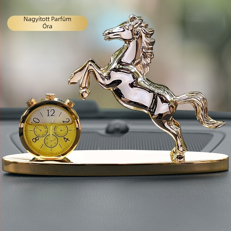 Autó napelemes forgó ló dísz, acél szerkezet, illatosító és szagtalanító funkcióval, Frambo, egyszerű stílus, dobozos csomagolás