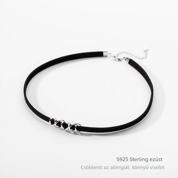 Choker nyaklánc 925-ös ezüstből, elektroplattázott kulcslánccal, friss és édes stílus, nőknek.
