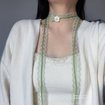 Csipkés virágos choker nyaklánc nőknek, nyaralási stílus, friss és édes