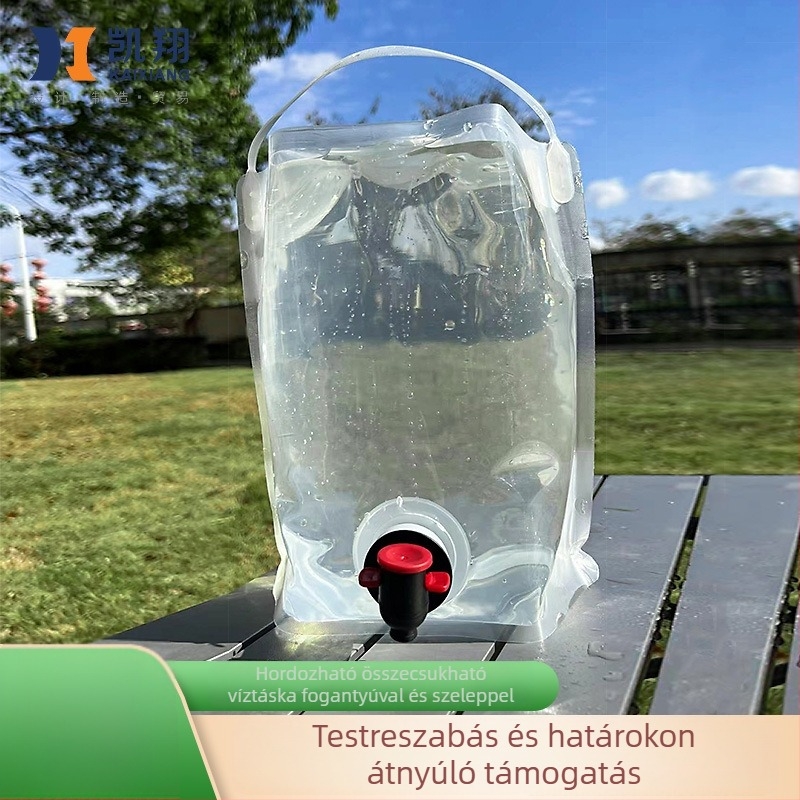 Összecsukható víztároló táska csappal – 5,5 L, PE anyag, Sportos kültéri vízálló táska, Márka KX